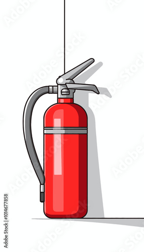 Red Fire Extinguisher Illustration 
