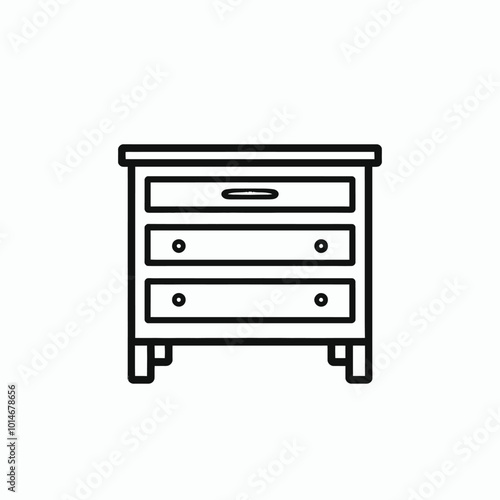 Three-Drawer Chest with Metal Legs