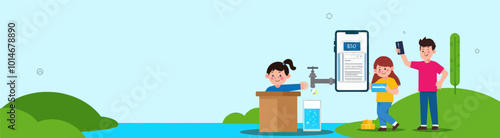 Water bill payment with smartphone app 
