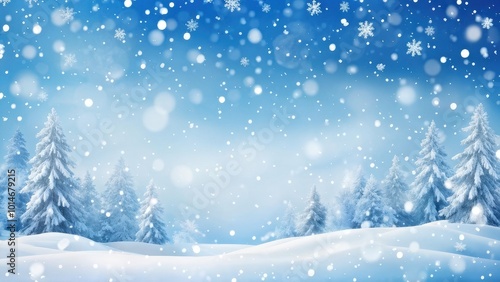 Wallpaper Mural A serene winter landscape with snow-covered trees and falling snowflakes. Torontodigital.ca