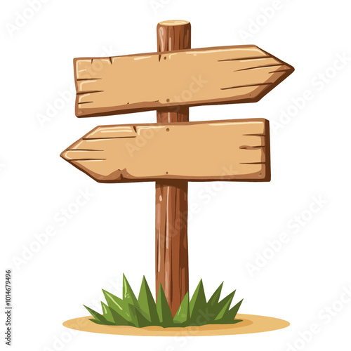 Wooden Signpost with Blank Arrows  
