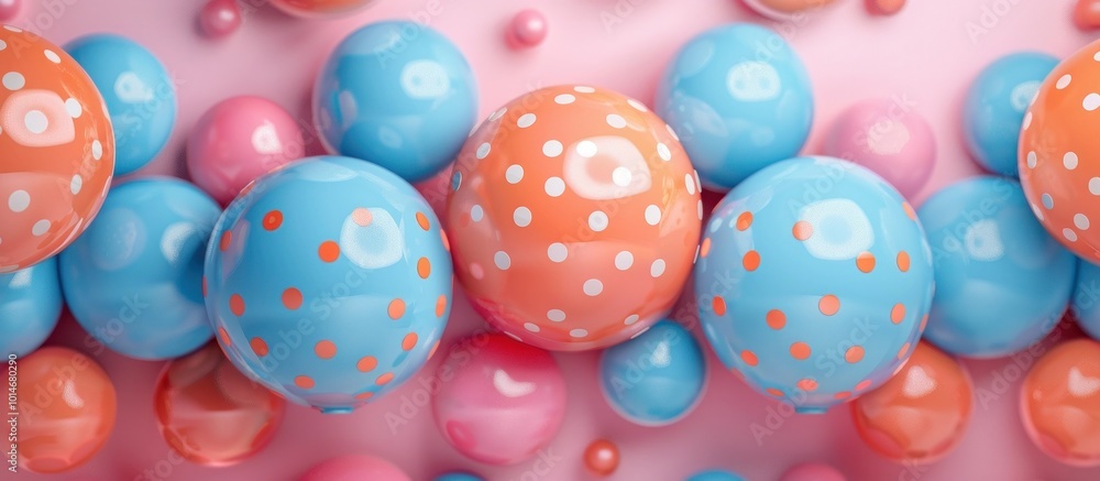 Vibrant and colorful polka dot balloons in a variety of pastel hues perfect for celebratory occasions such as birthdays anniversaries parties or other festive events The balloons create a fun Vibrant and colorful polka dot balloons in a variety of pastel hues perfect for celebratory occasions such as birthdays anniversaries parties or other festive events The balloons create a fun