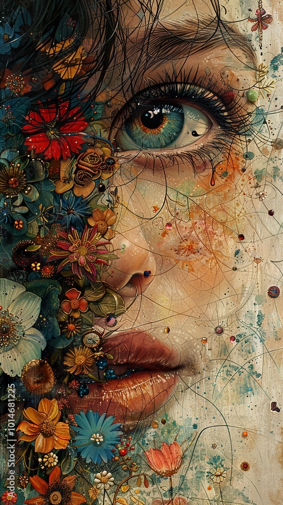 Surreal Floral Portrait: A Dreamlike Vision of Beauty Surreal Floral Portrait: A Dreamlike Vision of Beauty