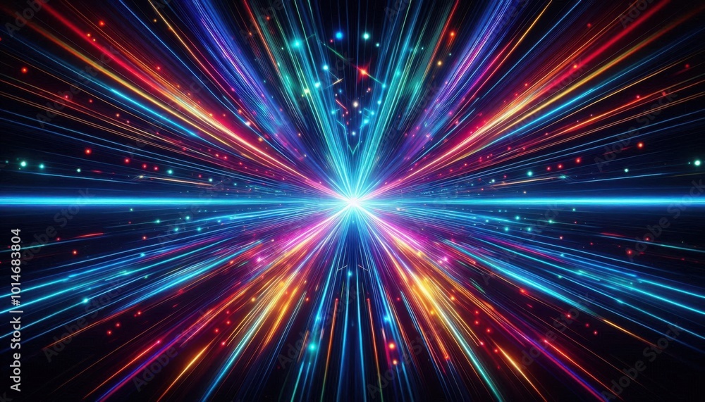 Naklejka premium a laser lights shoot from the sky