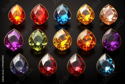 vintage style gems Isolated on a white background Reflecting a timeless classic