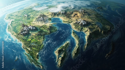 Slow migration of continents as Earth's tectonic plates shift across the surface over time