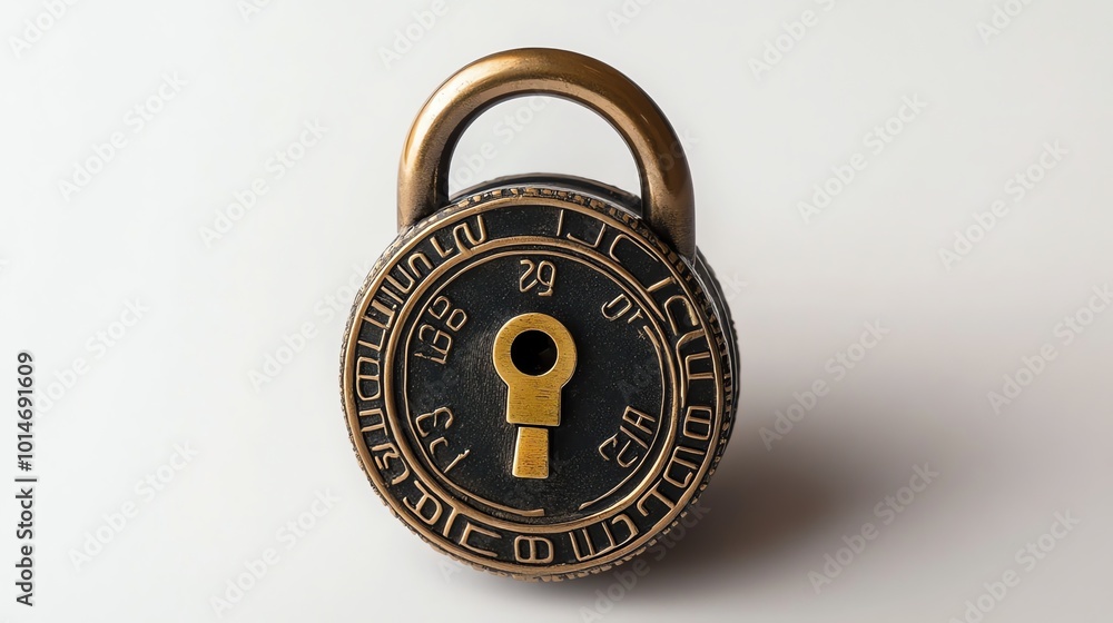 A combination lock on a white background. A combination lock on a white background.