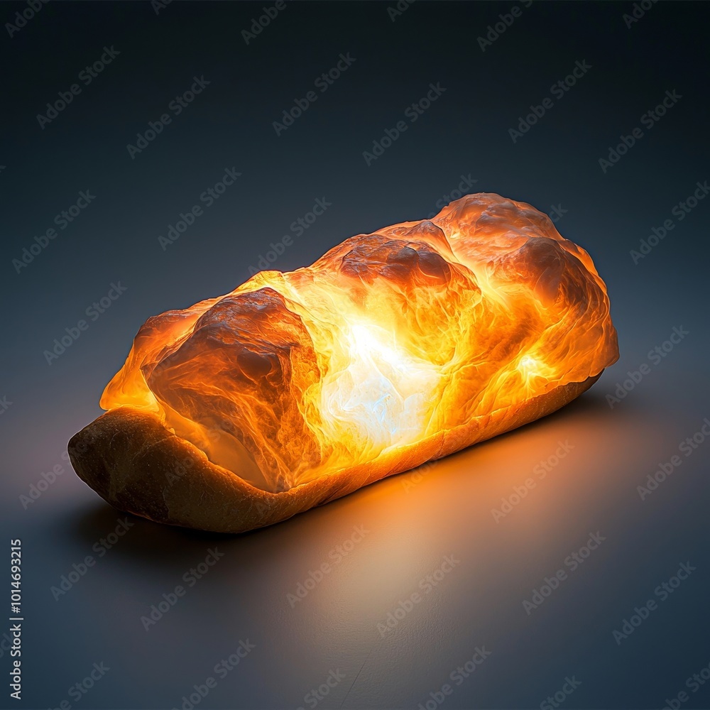 Glowing Bread Loaf Abstract Food Concept Glowing Bread Loaf Abstract Food Concept