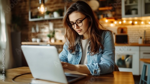 The Woman with Laptop Working