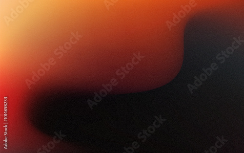 Abstract black and orange liquid background. Gradient mesh effect bright color blend. Blurred fluid colorful mix fluid and grain grunge texture gradation, vector noise blur abstract background