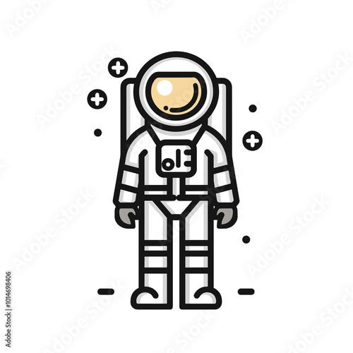 Astronaut in space suit. Vector illustration on white background.