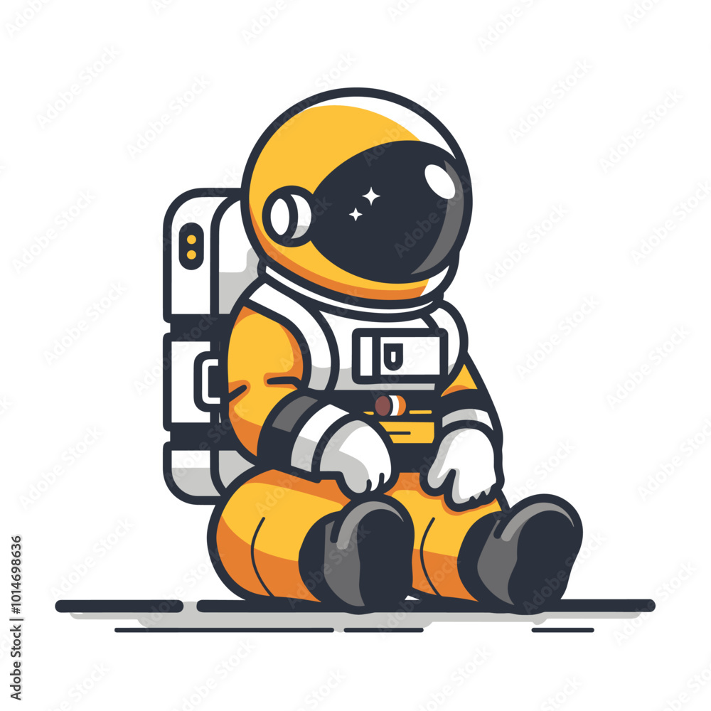 Astronaut in space suit. Vector illustration. Cartoon style. Astronaut in space suit. Vector illustration. Cartoon style.