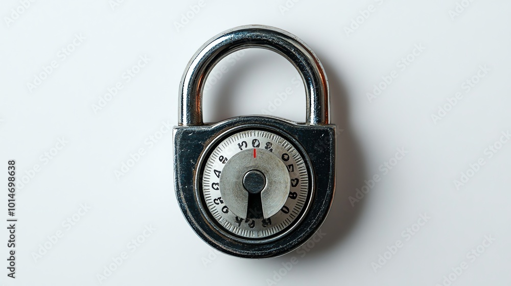 A combination lock on a white background. A combination lock on a white background.