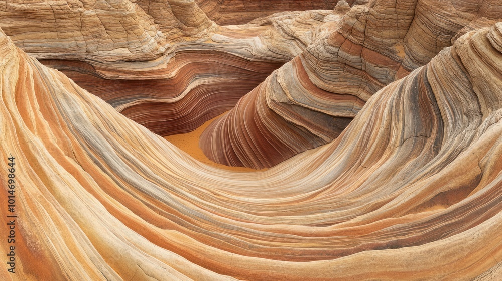 Weathered sandstone cliffs, eroded by wind and rain over millennia, revealing intricate layers Weathered sandstone cliffs, eroded by wind and rain over millennia, revealing intricate layers