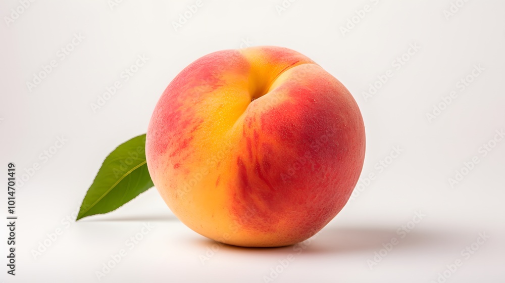 Macro View of Peach with Clean White Background Macro View of Peach with Clean White Background