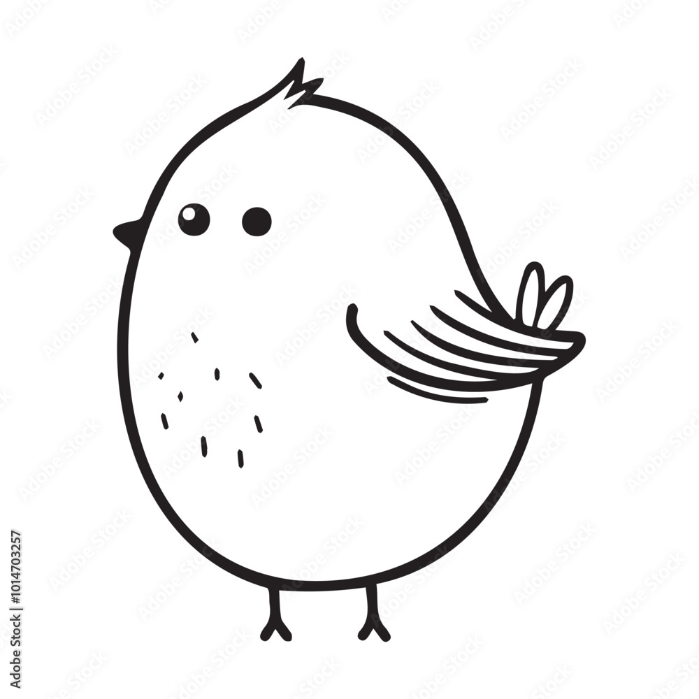 Cute Minimalist Bird Illustration on White Background Cute Minimalist Bird Illustration on White Background