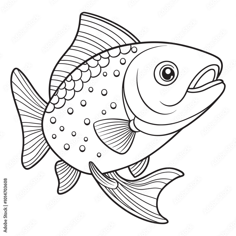 Fototapeta premium a salmon fish coloring page for kids