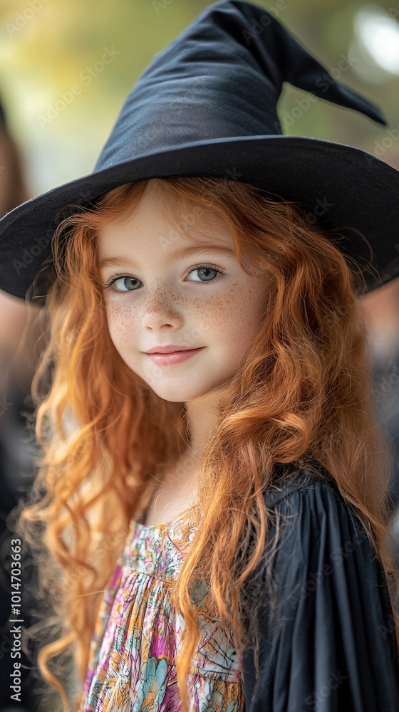 little red hair girl in witch costume little red hair girl in witch costume
