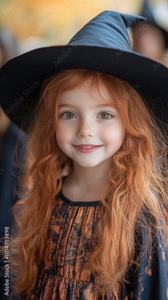 little red hair girl in witch costume little red hair girl in witch costume