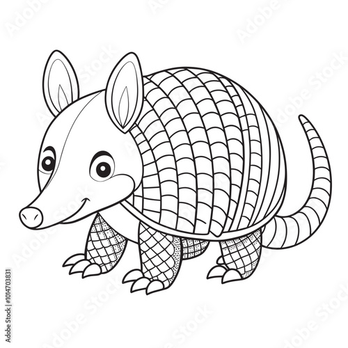 armadilo coloring page for kids