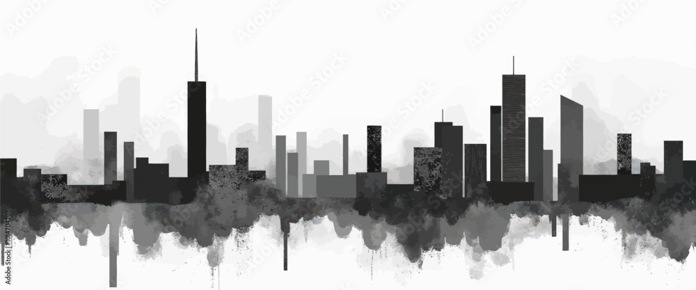 Obraz premium Abstract Cityscape with Watercolor Texture