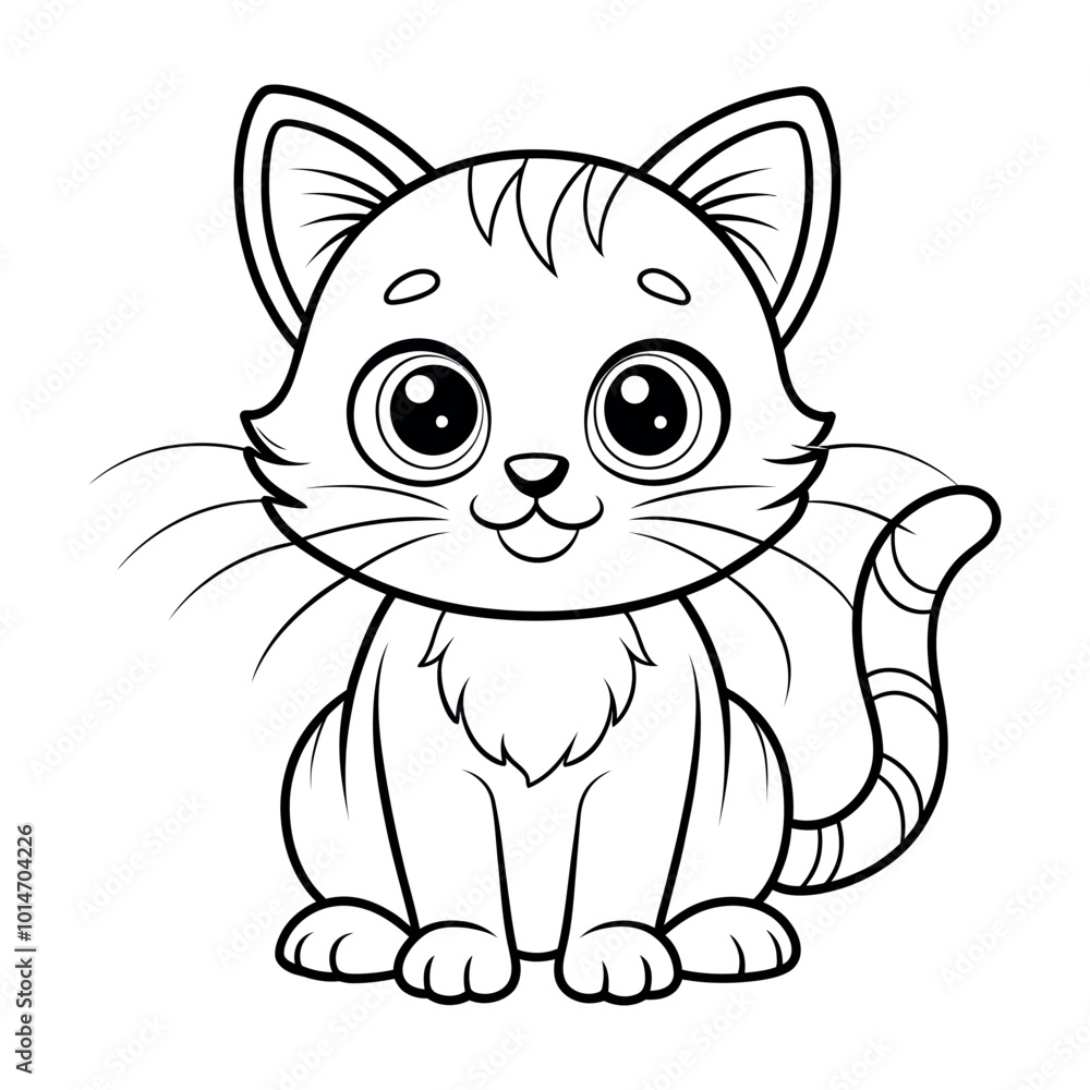 Obraz premium cat coloring page for kids