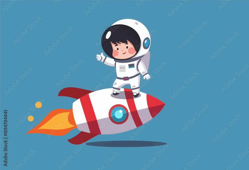 Astronaut kid on a rocket ship
Astronaut kid on a rocket ship