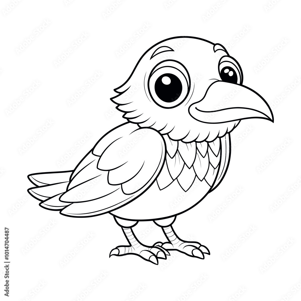 Obraz premium crow coloring page for kids