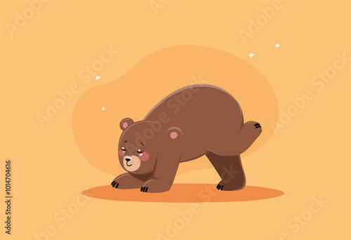 Bear Cub Stretching in Warm Autumn Light