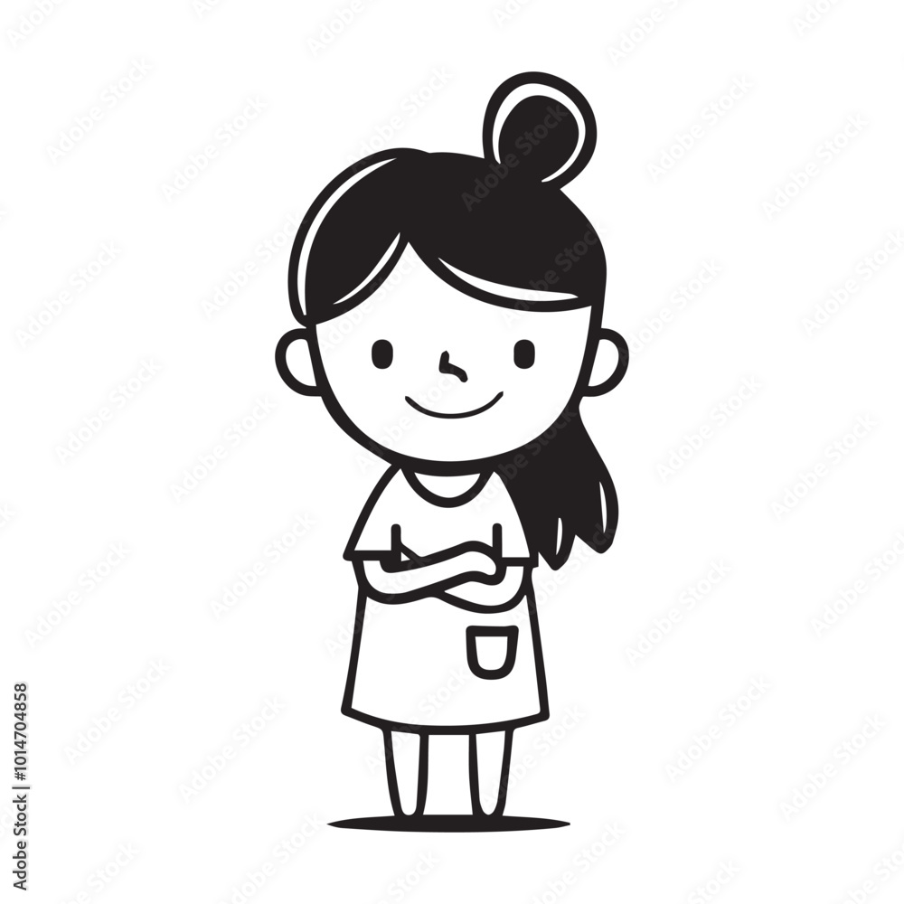 Simple Cartoon Character with Hands on Hips Simple Cartoon Character with Hands on Hips