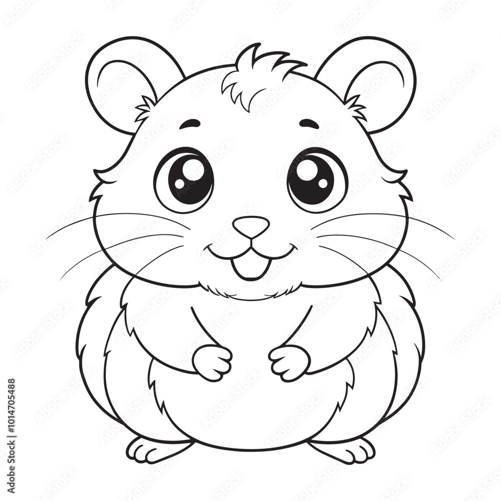 Obraz premium Cute Hamster coloring page for kids
