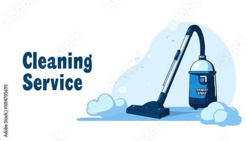 Cleaning Service Illustration with Vacuum Cleaner 
