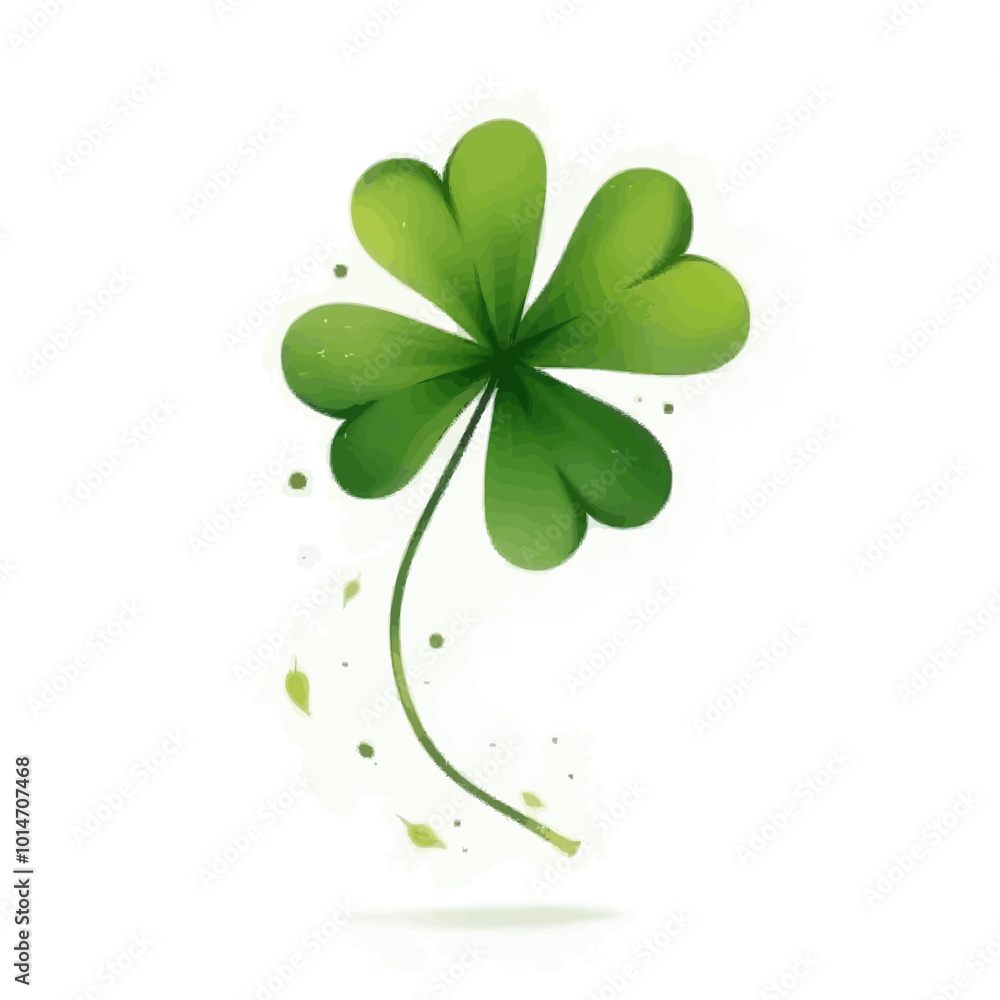 Green Four Leaf Clover with White Background Green Four Leaf Clover with White Background