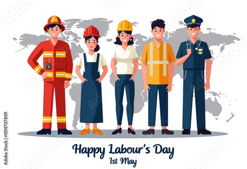 Happy Labour's Day - Workers Illustration 

