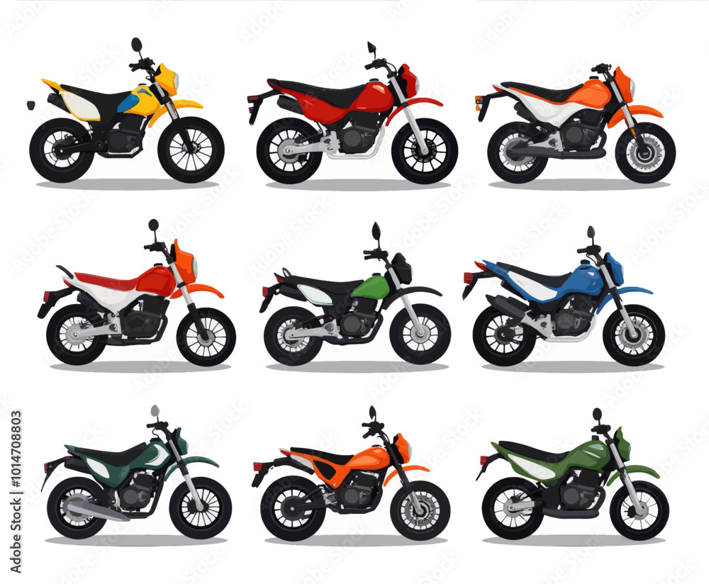 Fototapeta premium Motorcycle Collection in Different Colors
