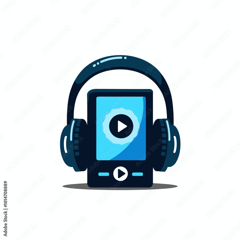 Fototapeta premium Music Player with Headphones Icon