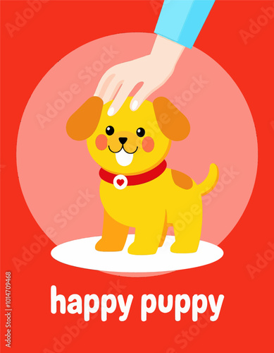 Playful Puppy Being Petted