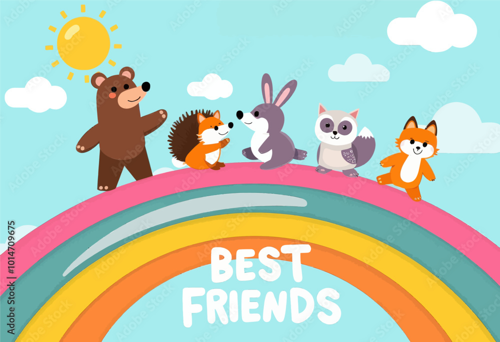 Rainbow with Animals on it saying Best Friends
Rainbow with Animals on it saying Best Friends