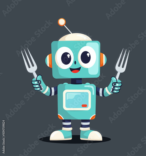 Robot Holding Forks 
