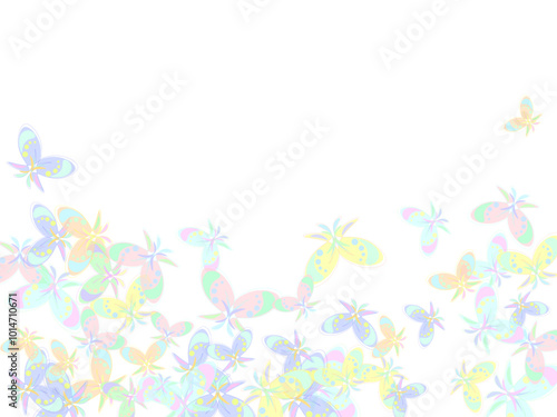 Graceful butterflies in line art style with abstract shapes.  beautiful color butterflies,set, isolated on a white