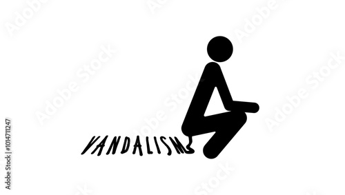 vandalism emblem, black isolated silhouette