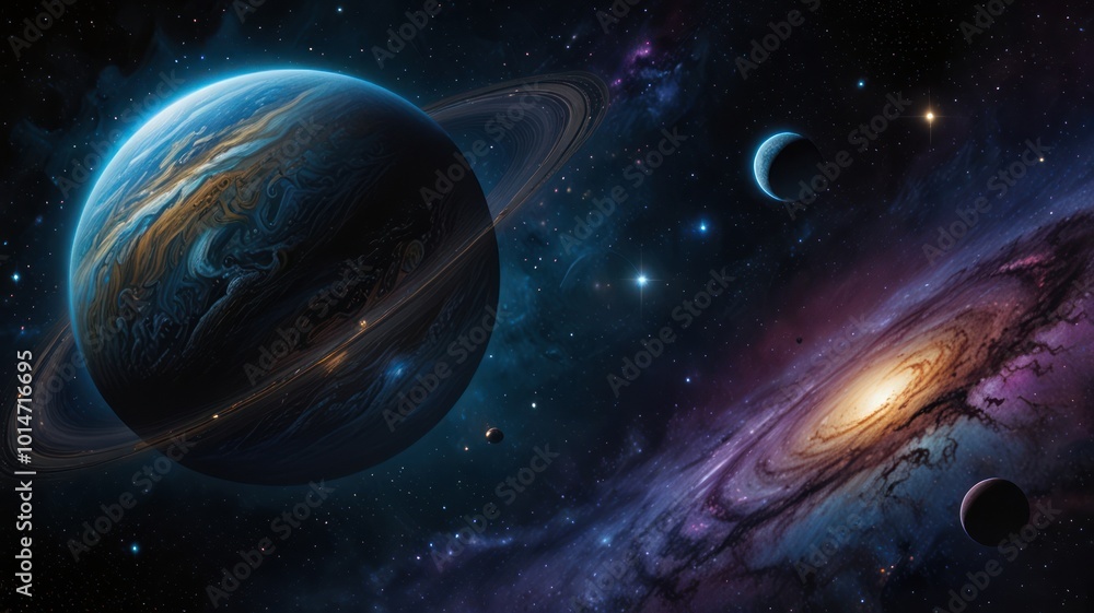 Galaxy in outer space that looks beautiful with a stunning spectrum of light and thousands of stars spread out Galaxy in outer space that looks beautiful with a stunning spectrum of light and thousands of stars spread out