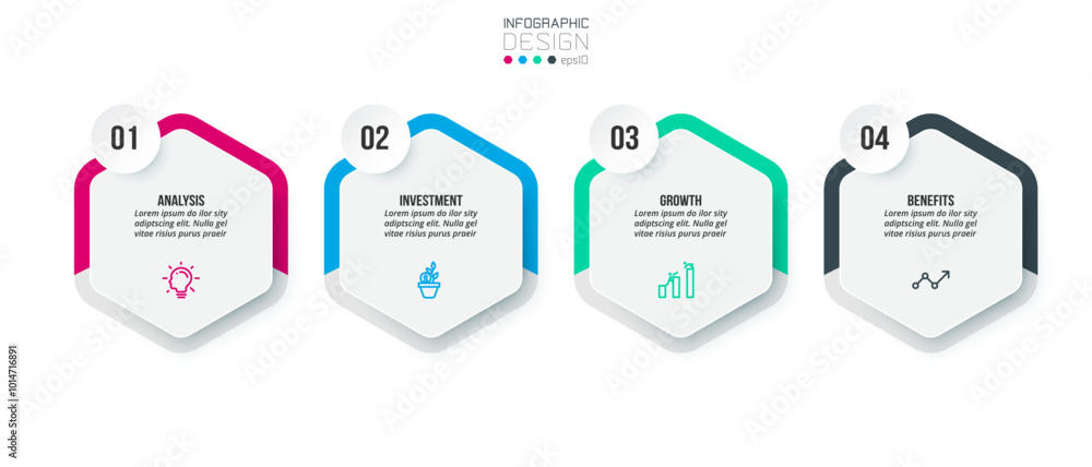 Infographic template business concept with step.
Infographic template business concept with step.