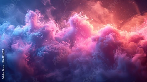 Abstract Swirling Smoke in Vibrant Colors - Dreamy Background