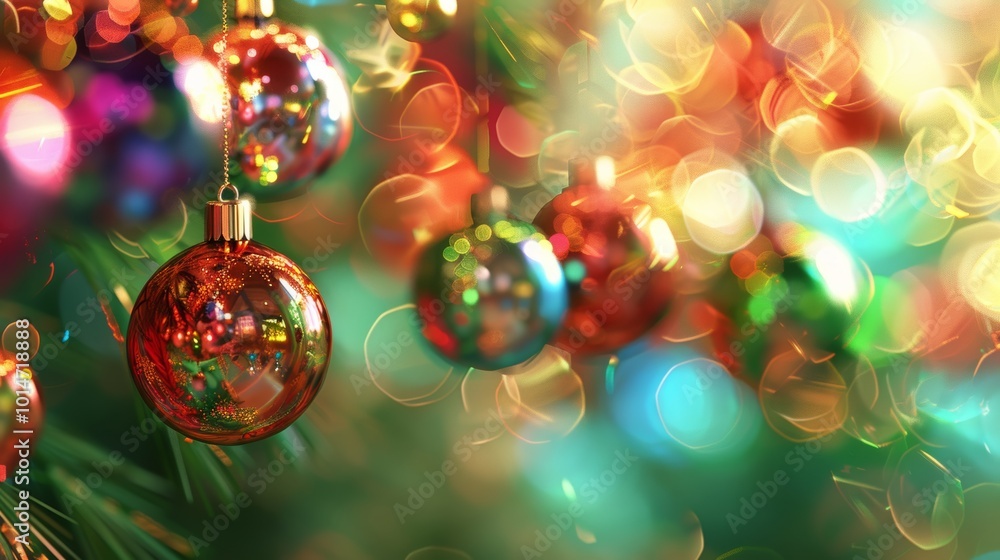 Holiday decorations depicted in a conceptual style with a focus on abstract color compositions. Holiday decorations depicted in a conceptual style with a focus on abstract color compositions.