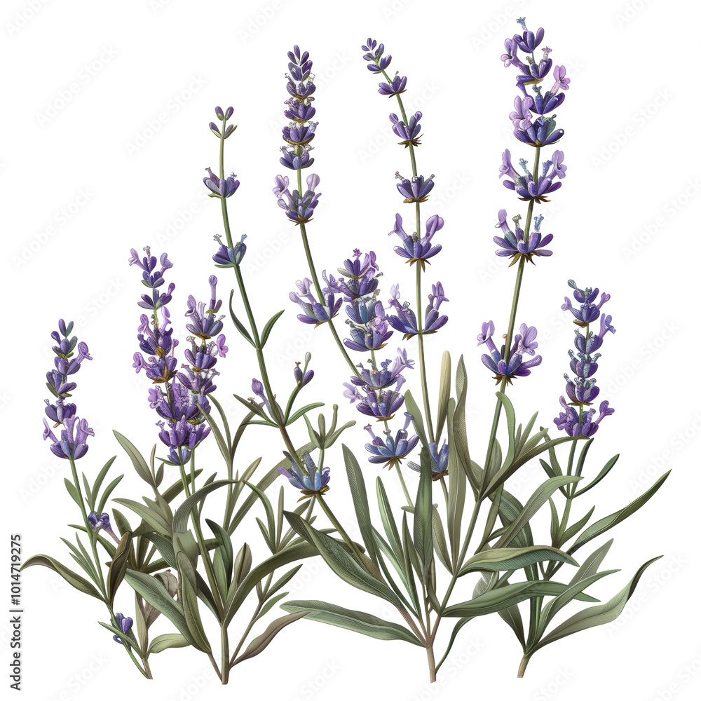 Obraz premium Botanical of Lavender Flowers in Full Blooming Glory