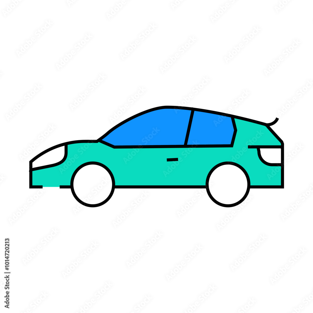 Fototapeta premium hot hatch car line icon vector. hot hatch car sign. isolated symbol illustration