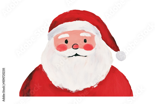 Santa Claus portrait. Painting style illustration with transparent background. photo