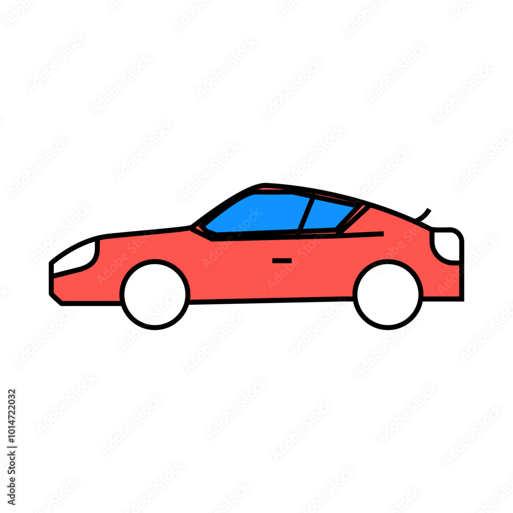 coupe sportive car line icon vector. coupe sportive car sign. isolated symbol illustration coupe sportive car line icon vector. coupe sportive car sign. isolated symbol illustration