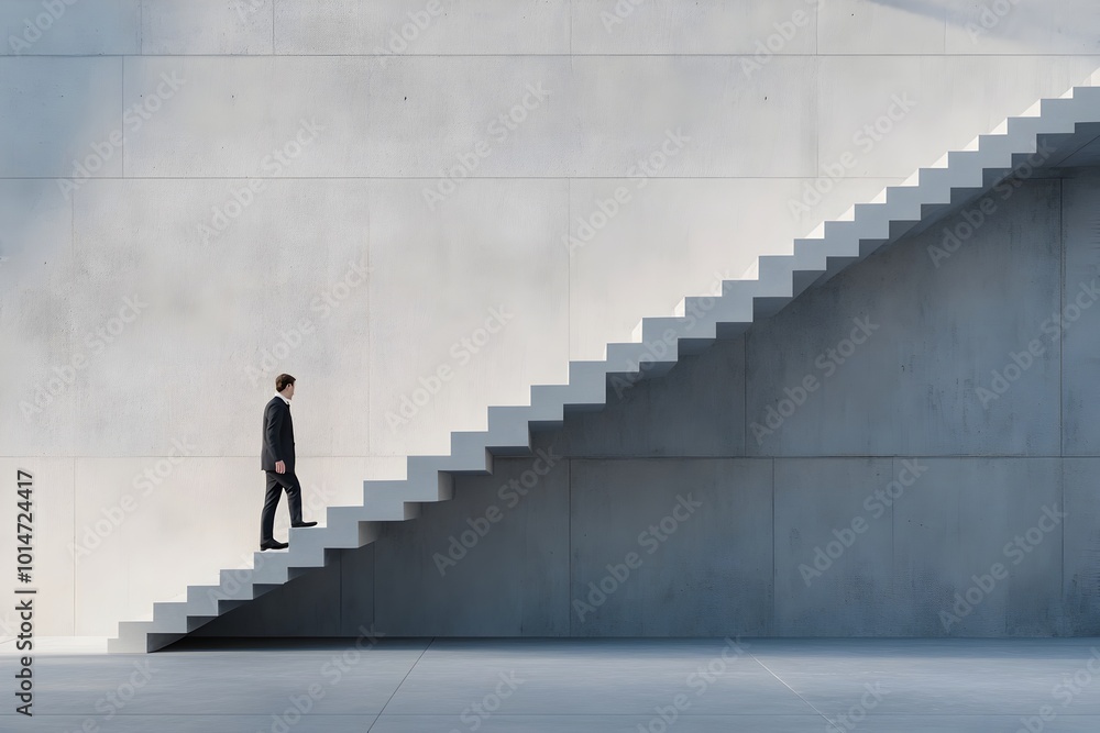 Endless Staircase Symbolizing Perseverance and Triumph Endless Staircase Symbolizing Perseverance and Triumph